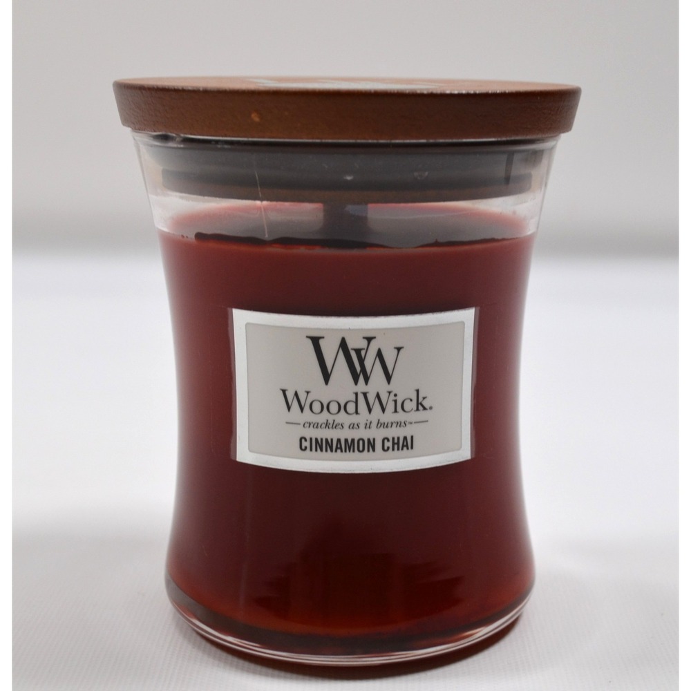 WoodWick Cinnamon Chai Scented Candle Hearthwick Flame Crackling Wick  9.7oz